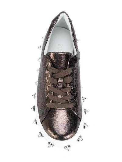 Shop Schutz Studded Sole Sneakers In Metallic