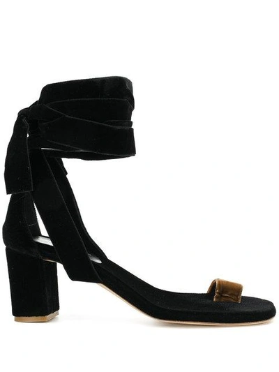 Shop Gia Couture Wrap-around Ankle Sandals In Black