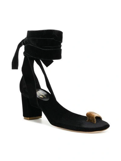 Shop Gia Couture Wrap-around Ankle Sandals In Black