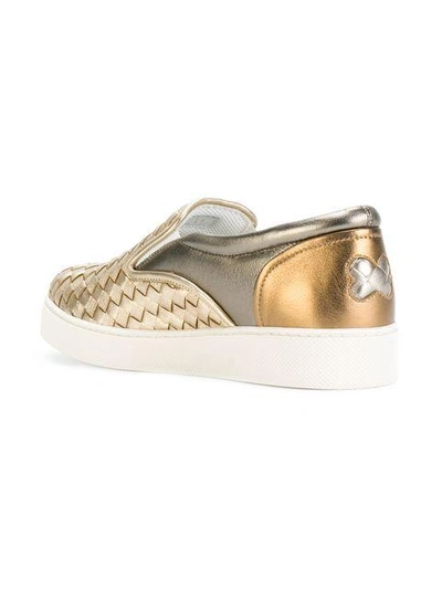 Shop Bottega Veneta Multicolour Intrecciato Nappa Laminata Dodger Sneaker