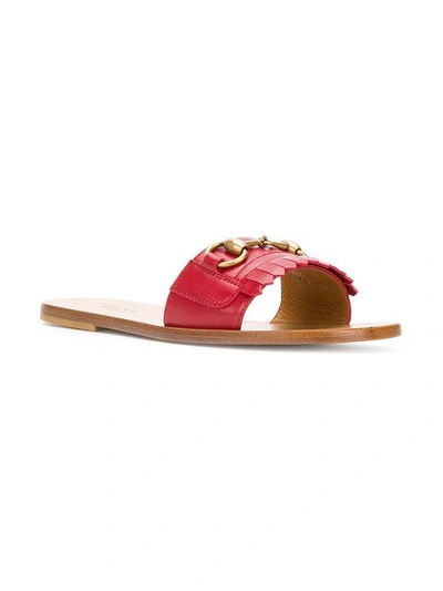 Shop Gucci Open Toe Sandals In Red