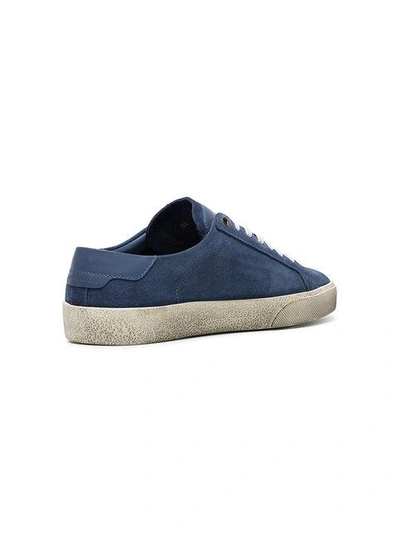 Shop Saint Laurent Blue Court Classic Suede Sneakers