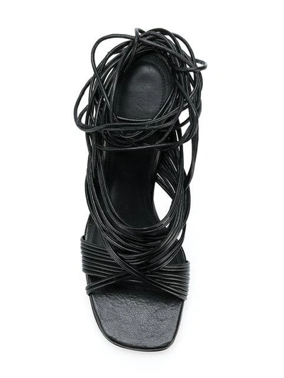 Shop Rick Owens Strappy Wedge Sandals In Black
