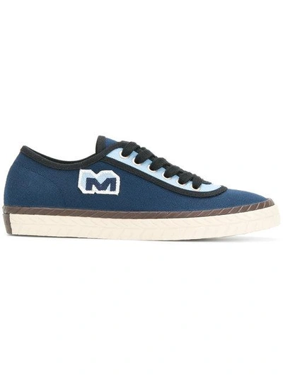 Shop Marni Lace-up Sneakers - Blue