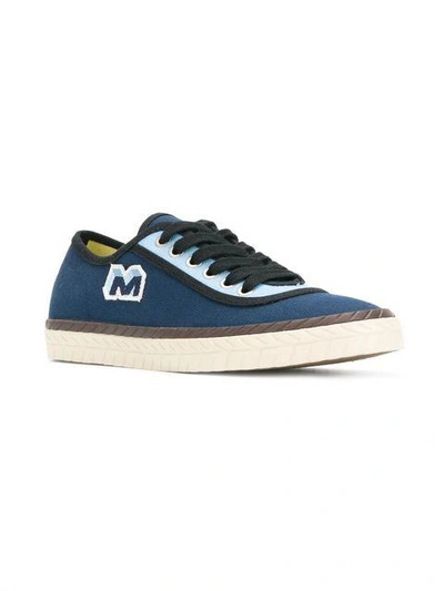 Shop Marni Lace-up Sneakers - Blue