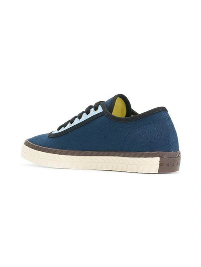 Shop Marni Lace-up Sneakers - Blue