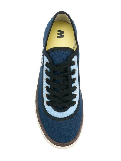 Shop Marni Lace-up Sneakers - Blue