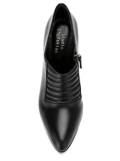 Shop Studio Chofakian Leather Pumps In Black