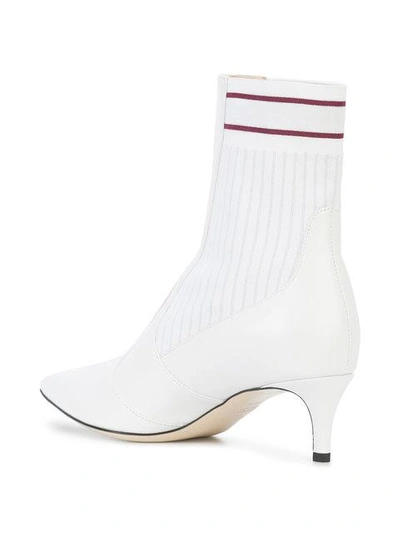 Shop Fendi Rockoko Ankle Boots - White