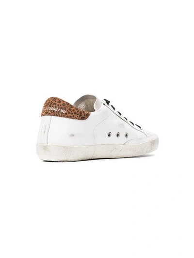 Shop Golden Goose White Leopard Superstar Sneakers