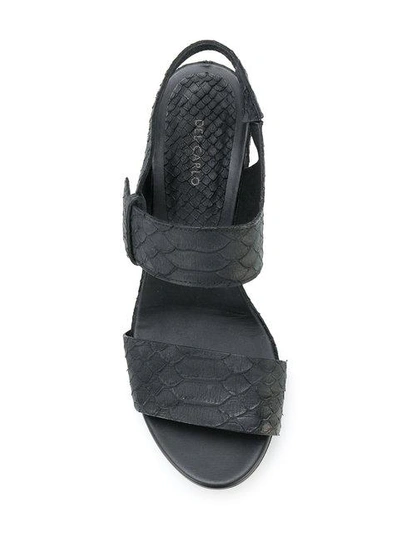 Shop Del Carlo Snakeskin Effect Sandals - Black