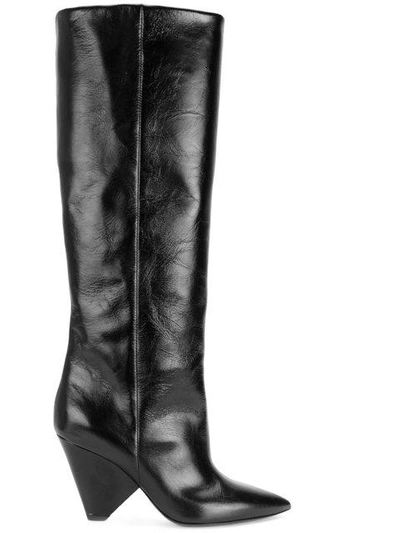 Shop Saint Laurent Niki 105 Boots - Black