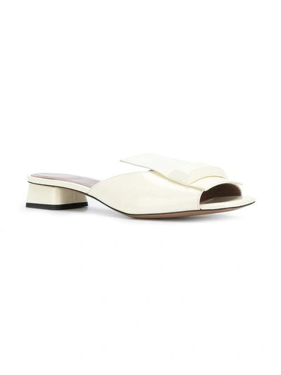 Rayne Square Front Mules In White