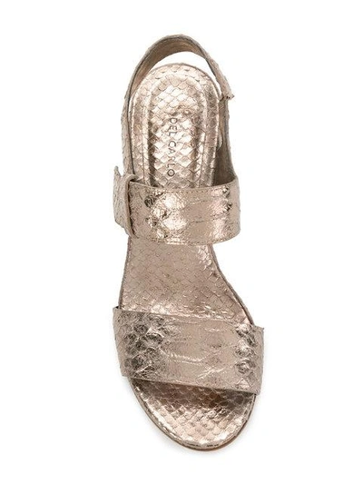 Shop Del Carlo 10119 Snake Embossed Sandals In Metallic