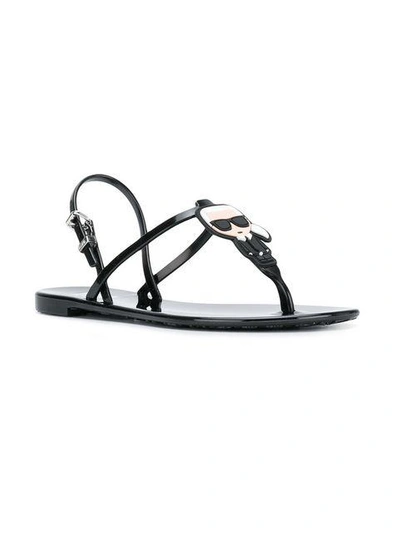 Shop Karl Lagerfeld Jelly Karl Ikonic Sling Sandals In Black