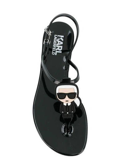 Karl Lagerfeld Ikonic Jelly Sling Back Womens Black Sandals | ModeSens