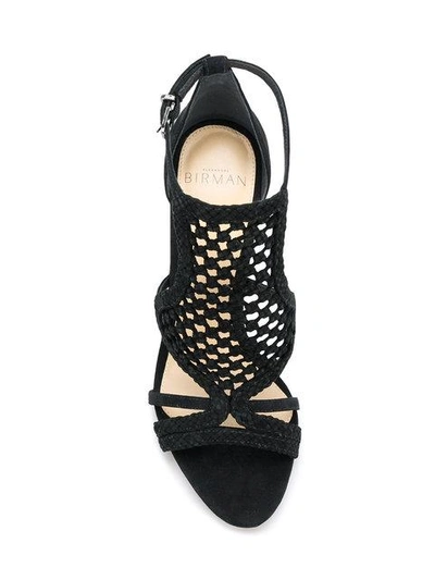 Shop Alexandre Birman Cut-out Detail Woven Sandals In Black