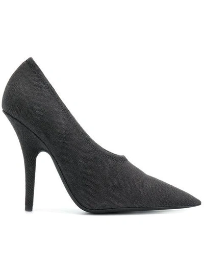 Shop Yeezy Pointed Toe Mule Pumps In Graphite