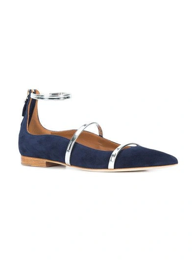 Shop Malone Souliers Robyn Ballerinas In Blue