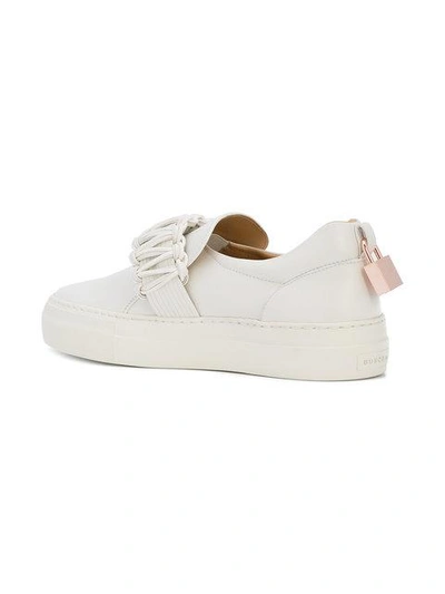 Shop Buscemi Braided-detail Slip-on Sneakers In White