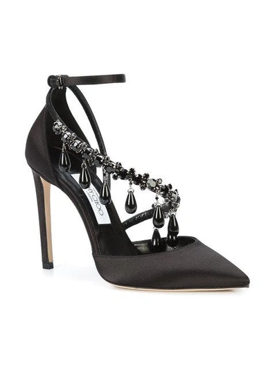 Shop Off-white X Jimmy Choo Victoria Beaded Pumps In Black