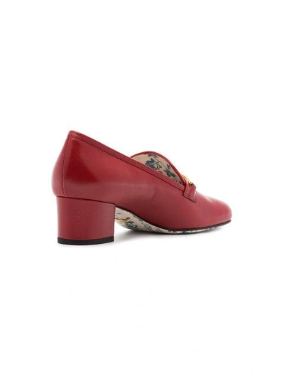 Shop Gucci Red And Blue Ginger 45 Leather Pumps