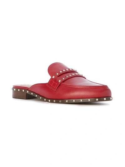 Valentino Garavani 'soul Rockstud' Leather Loafer Mules In Red | ModeSens