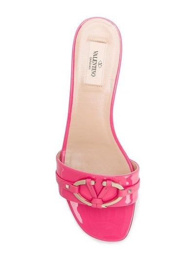 Shop Valentino Garavani Rockstud V-rivet Sandals - Pink