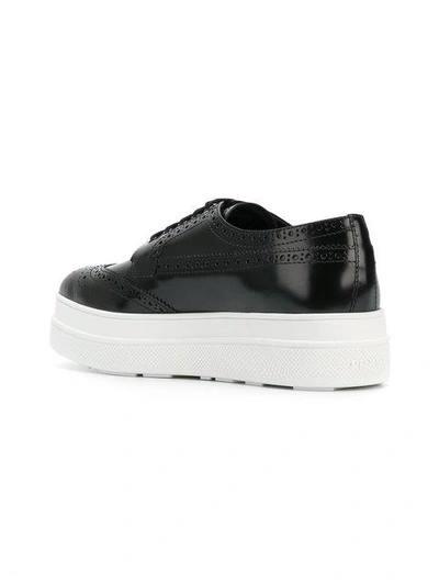 Shop Prada Platform Lace In Black