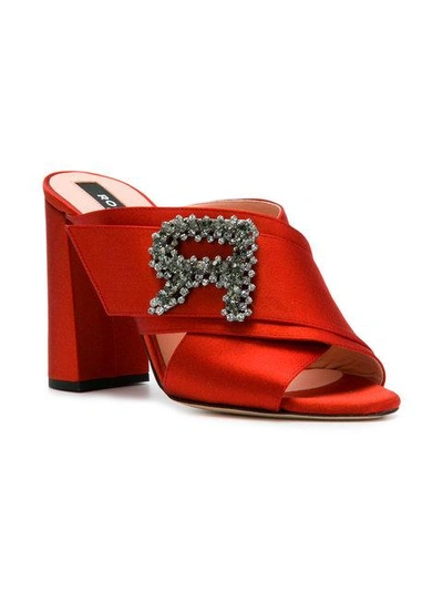 Shop Rochas Embellished Mule Sandals