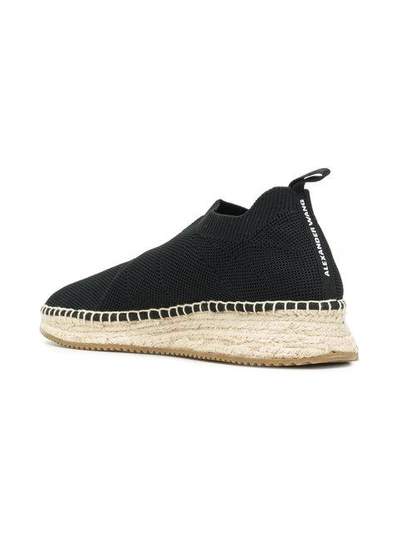 Shop Alexander Wang Dylan Low Knit Espadrilles In Black