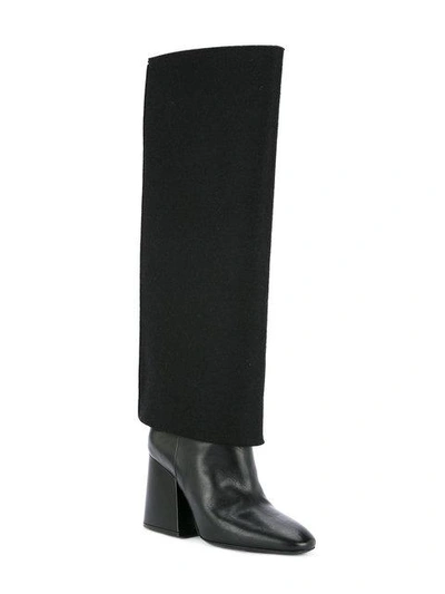 Shop Maison Margiela Trompe L'oeil Knee High Boots In Black