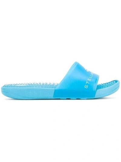 Shop Adidas By Stella Mccartney Adissage Slider Sandals In Blue