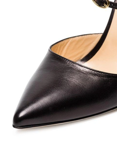 Shop Jennifer Chamandi Black Enrico 105 Leather Pumps