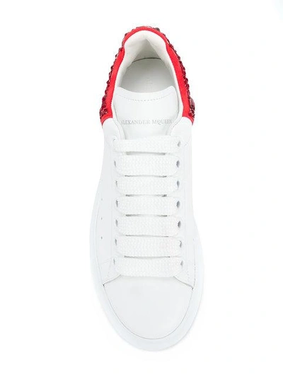 Shop Alexander Mcqueen Embellished Oversized Sneakers In White