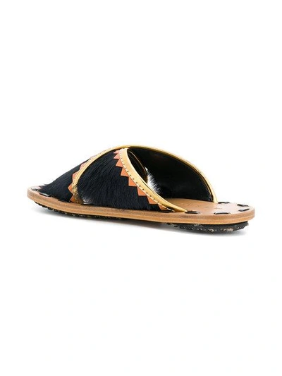 Shop Marni Crossover Sandals In Black