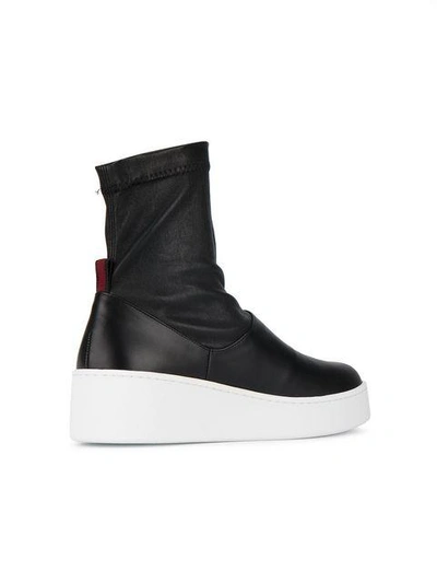 Shop Robert Clergerie Black Teniera 50 Leather Hi Top Sneakers