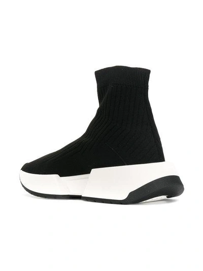 Shop Mm6 Maison Margiela Ankle-length Sock Sneakers - Black