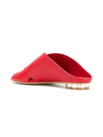 Shop Ferragamo Crossover Strap Sandals In Red