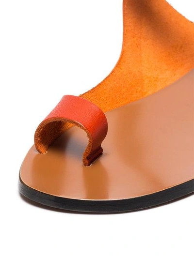 Shop Atp Atelier Lava Red Dina Vacchetta Leather Sandals