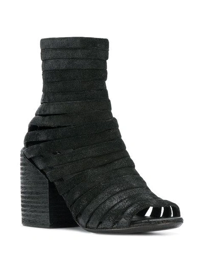 Shop Marsèll Lattice Open Toe Ankle Boots In Black