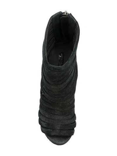 Shop Marsèll Lattice Open Toe Ankle Boots In Black