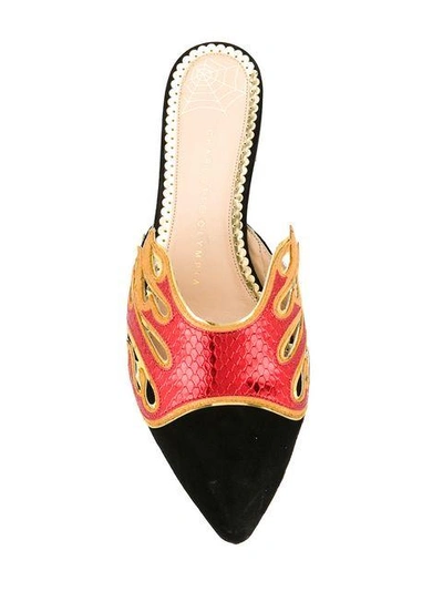 Shop Charlotte Olympia Inferno Slipper Mules In Red