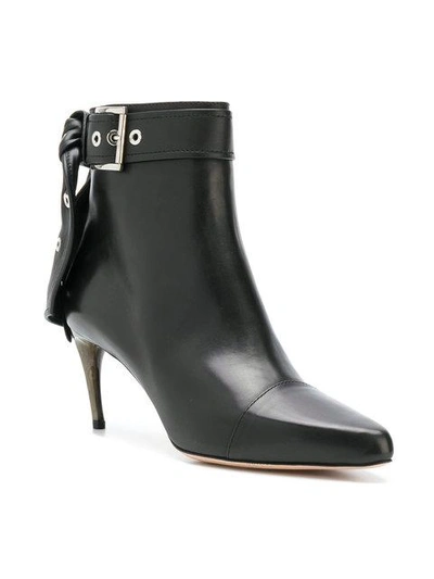 Shop Alexander Mcqueen Eyelet Bow Boots In Black