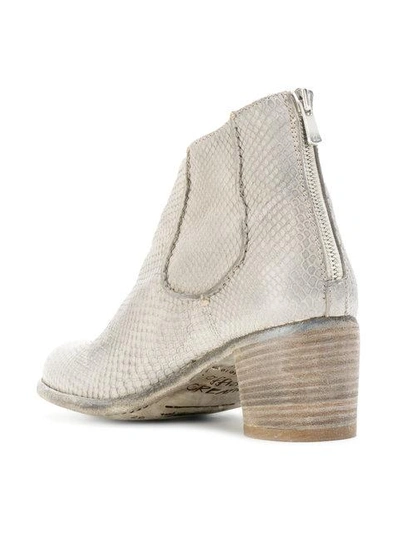 Shop Officine Creative Printed Leather Ankle Boots - Grey