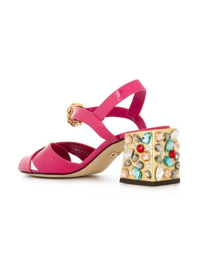 Shop Dolce & Gabbana Embellished Heel Sandals In Pink