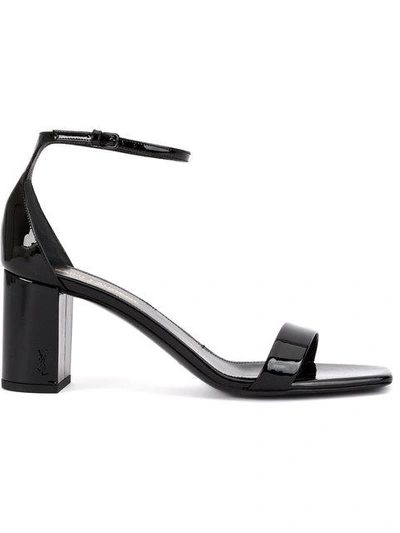 Shop Saint Laurent Ankle Strap Sandals - Black