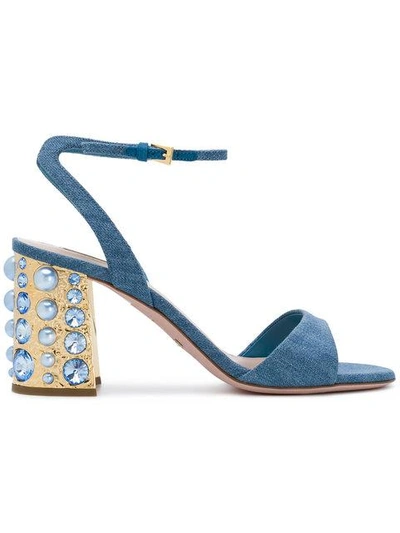 Shop Sebastian Studded Block Heel Sandals