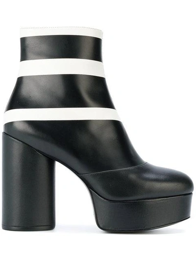 Shop Marc Jacobs Striped Amber Platform Ankle Boots - Black