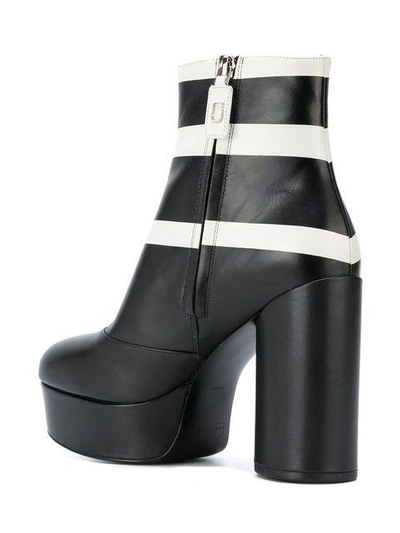 Shop Marc Jacobs Striped Amber Platform Ankle Boots - Black